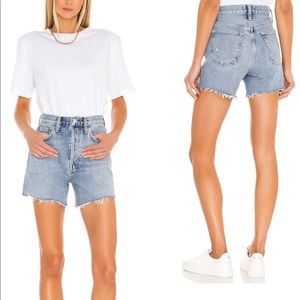 AGOLDE Riley Long Denim Short in Snapshot